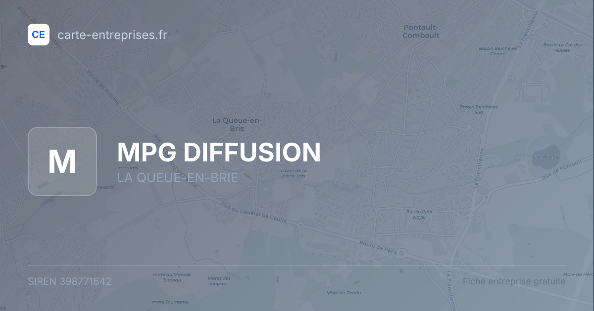 MPG DIFFUSION — 398771642 — fiche entreprise