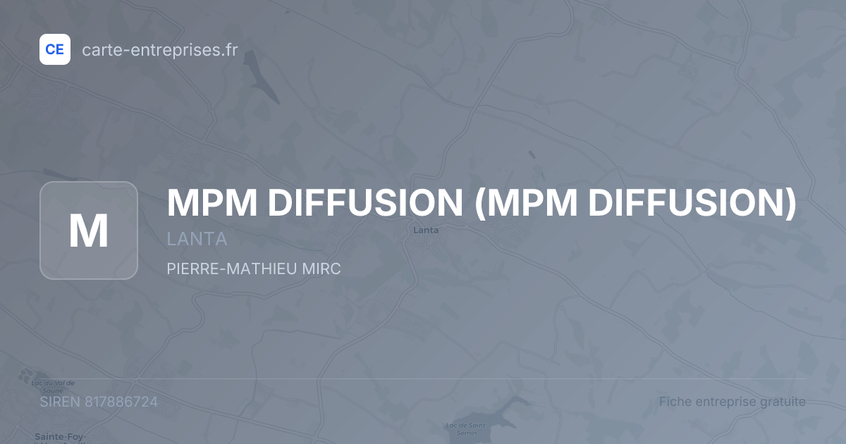 MPM DIFFUSION — 817886724 — fiche entreprise