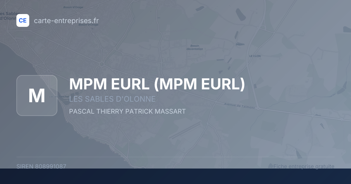 MPM EURL — 808991087 — fiche entreprise