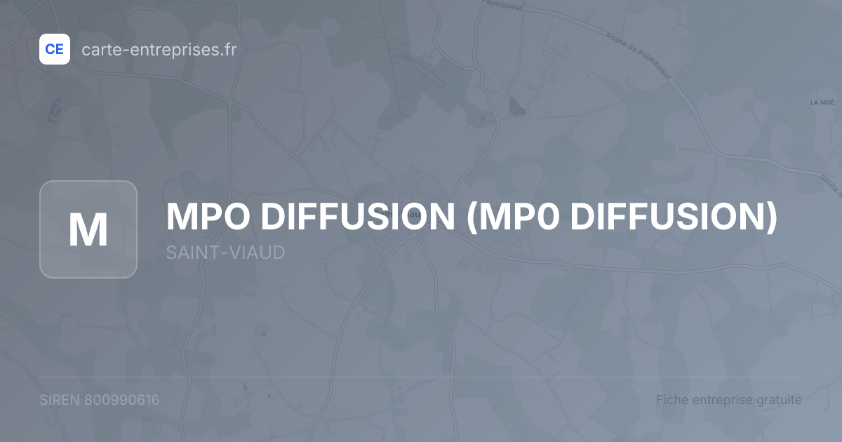MPO DIFFUSION (MP0 DIFFUSION) — 800990616 — fiche entreprise