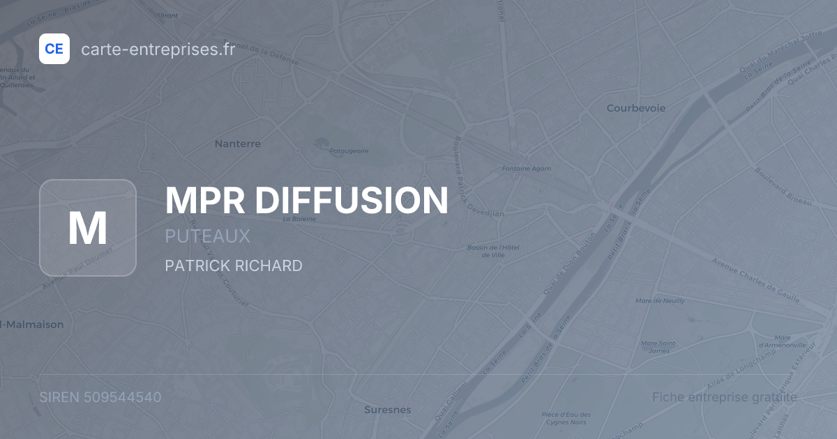 MPR DIFFUSION — 509544540 — fiche entreprise