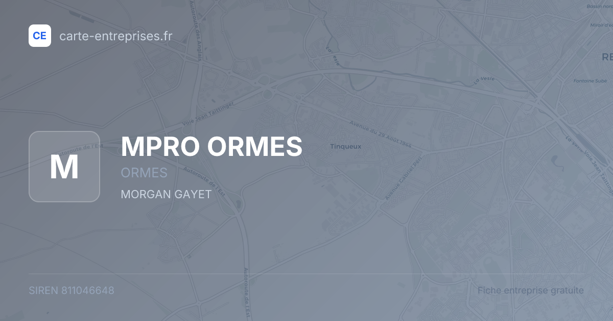 MPRO ORMES — 811046648 — fiche entreprise
