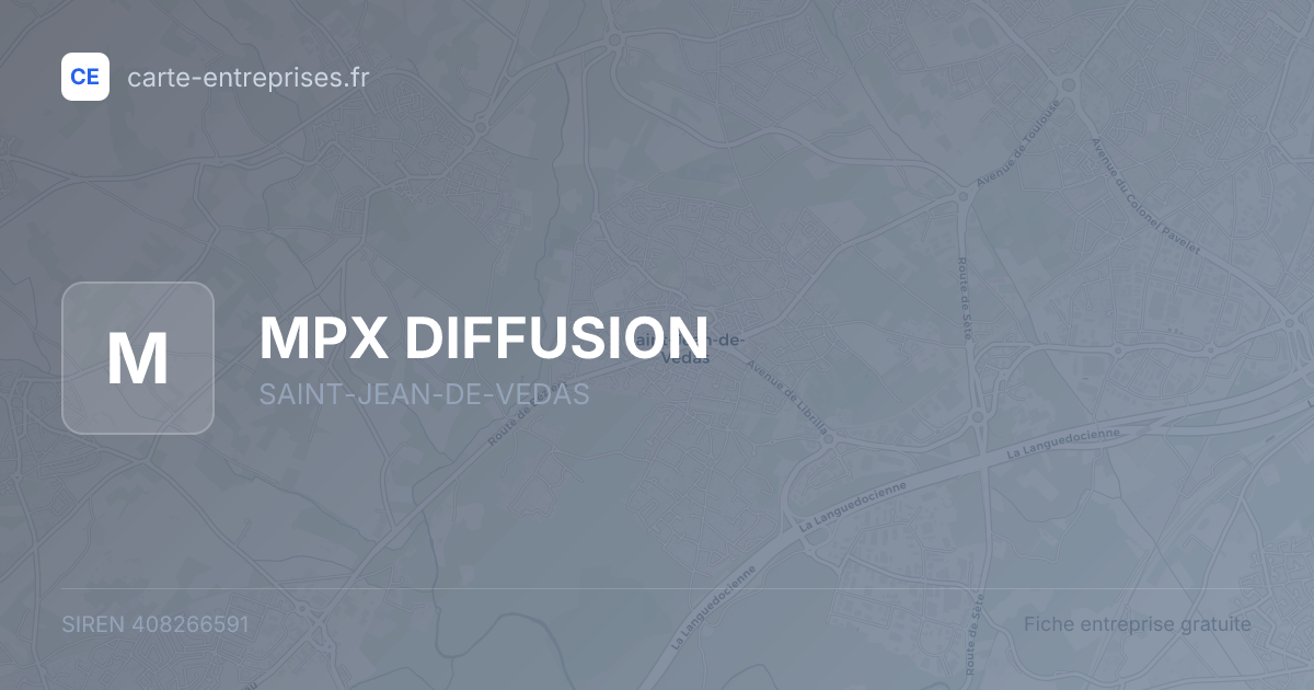 MPX DIFFUSION — 408266591 — fiche entreprise
