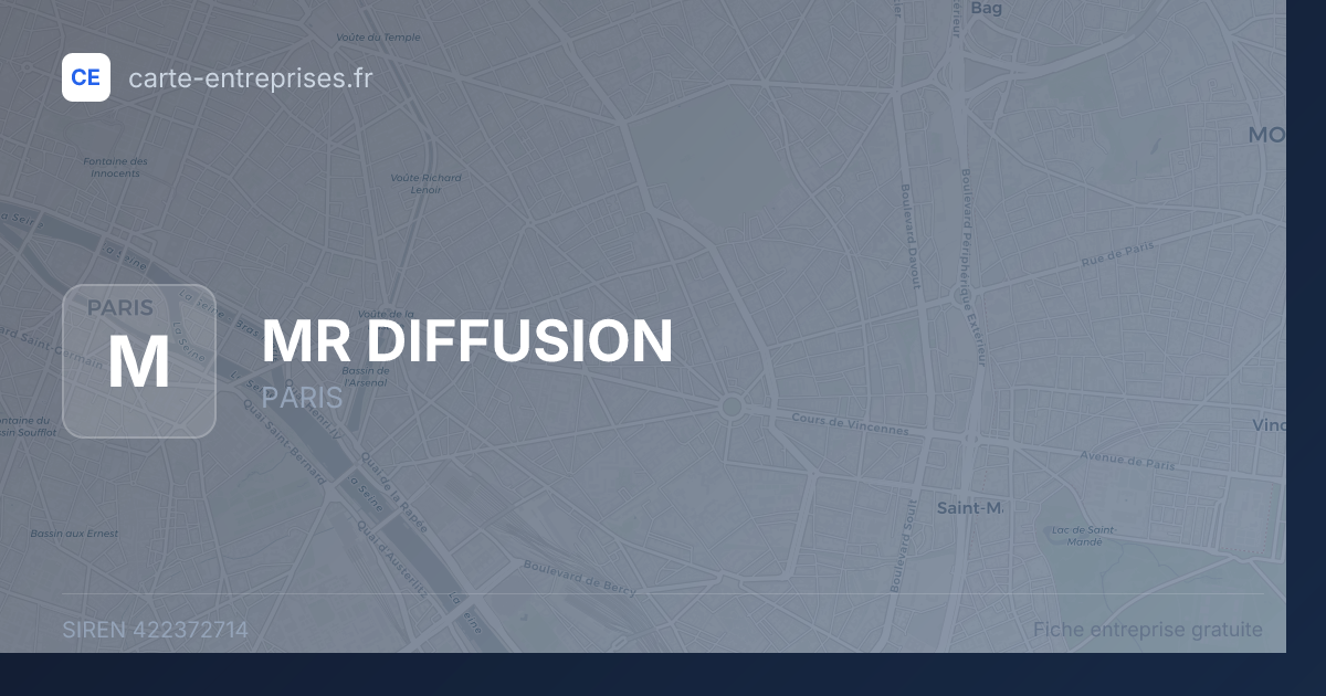 MR DIFFUSION — 422372714 — fiche entreprise