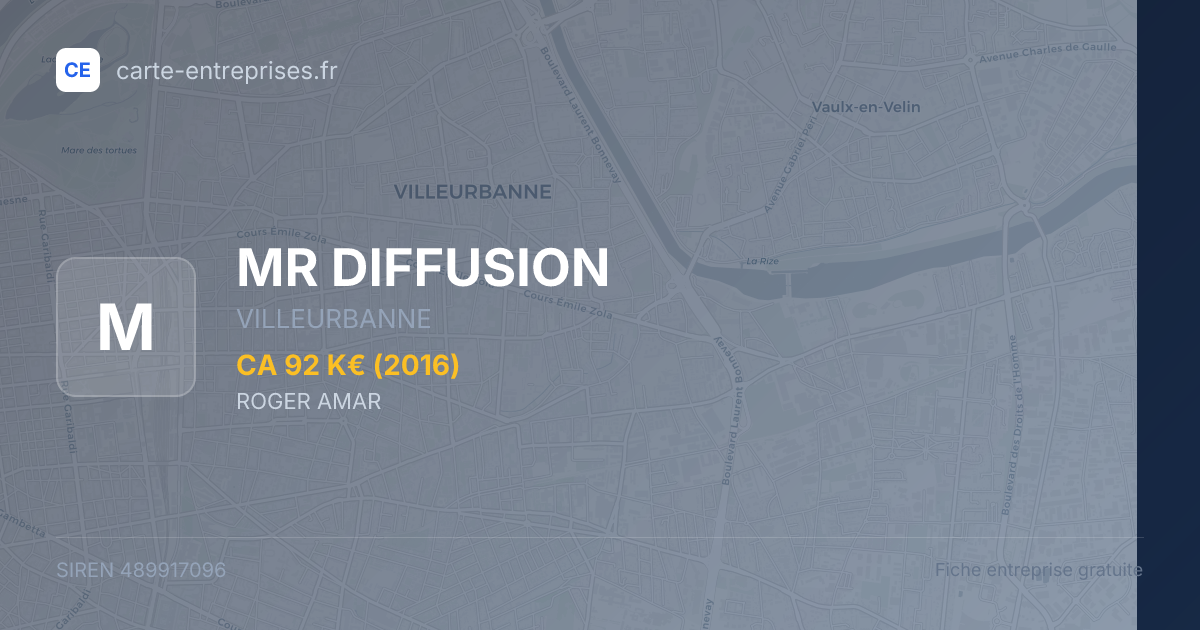 MR DIFFUSION — 489917096 — fiche entreprise