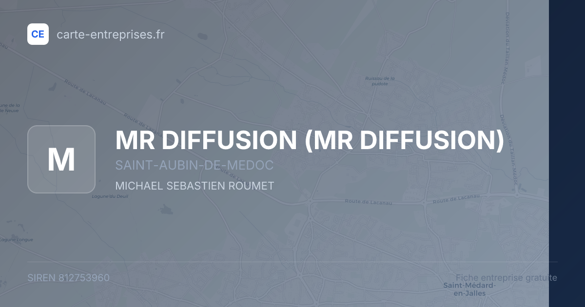MR DIFFUSION — 812753960 — fiche entreprise