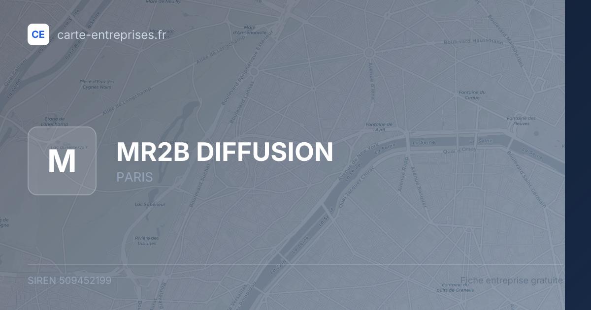 MR2B DIFFUSION — 509452199 — fiche entreprise