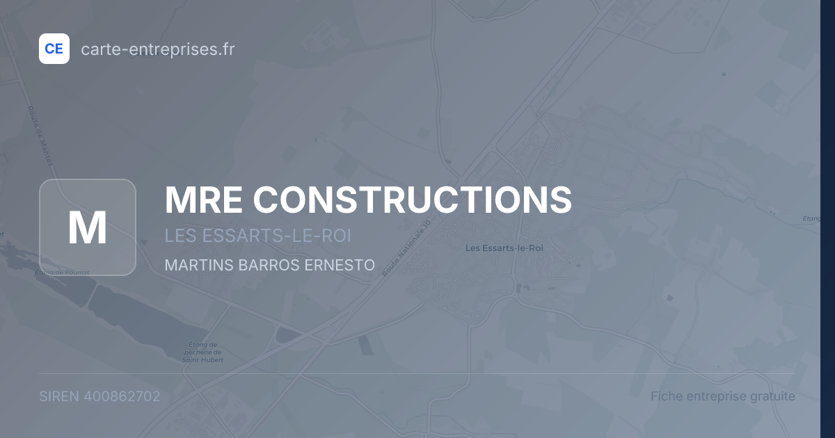 MRE CONSTRUCTIONS — 400862702 — fiche entreprise