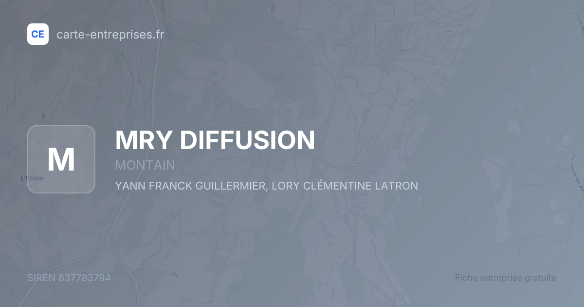 MRY DIFFUSION — 837783794 — fiche entreprise
