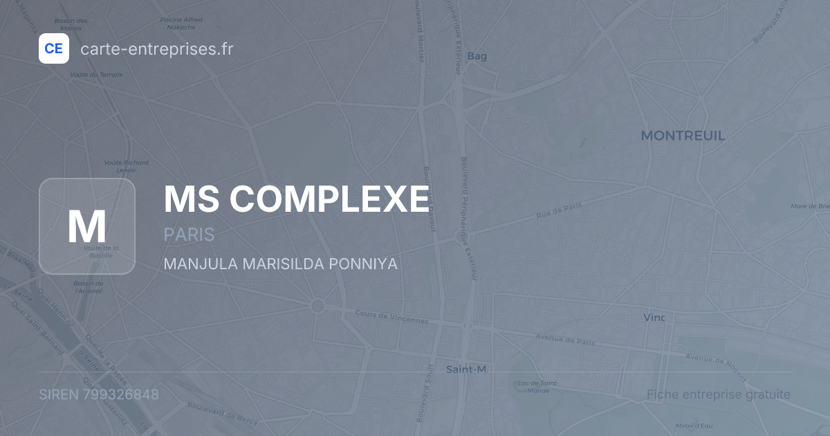 MS COMPLEXE — 799326848 — fiche entreprise