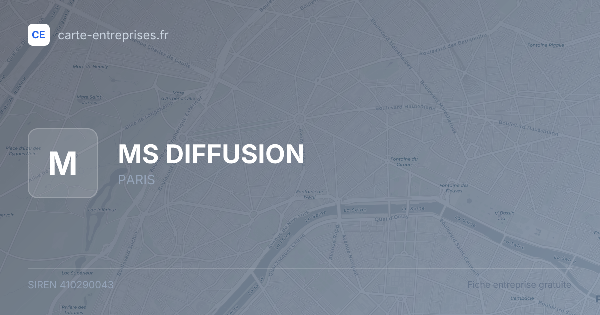 MS DIFFUSION — 410290043 — fiche entreprise