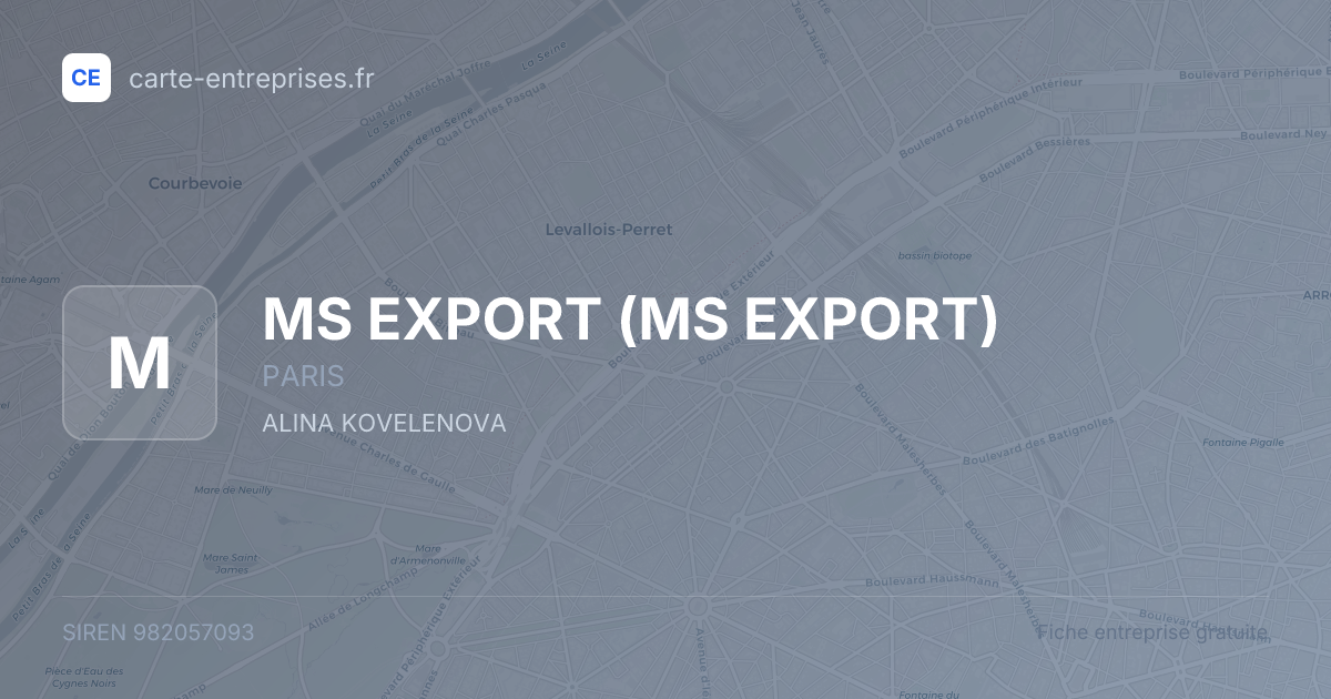 MS EXPORT — 982057093 — fiche entreprise