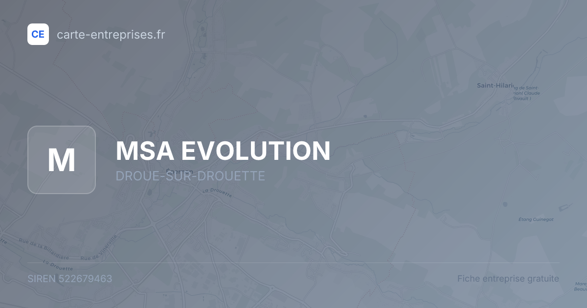 MSA EVOLUTION — 522679463 — fiche entreprise