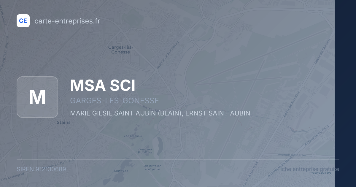 MSA SCI — 912130689 — fiche entreprise