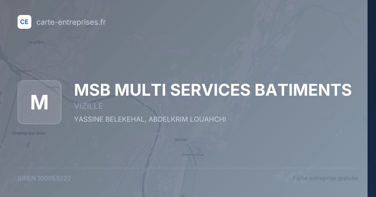 MSB MULTI SERVICES BATIMENTS — 100053222 — fiche entreprise