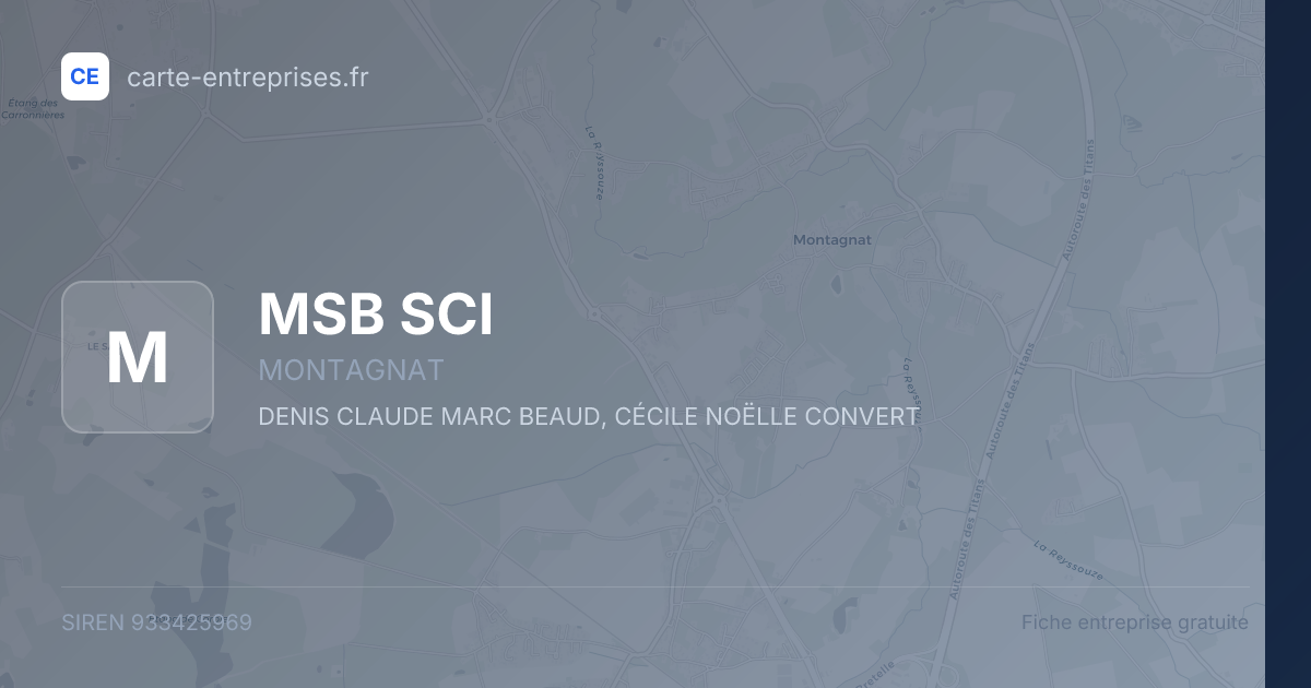 MSB SCI — 933425969 — fiche entreprise