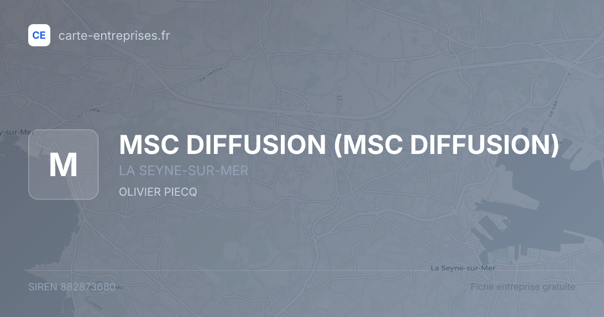 MSC DIFFUSION — 882873680 — fiche entreprise
