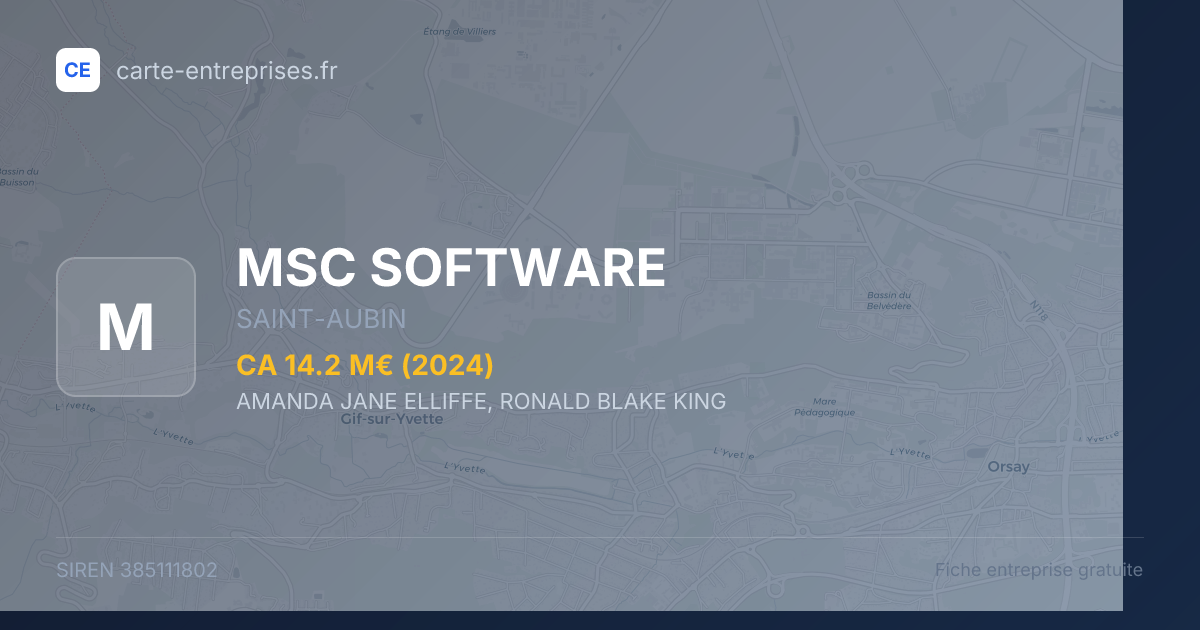 MSC SOFTWARE — 385111802 — fiche entreprise