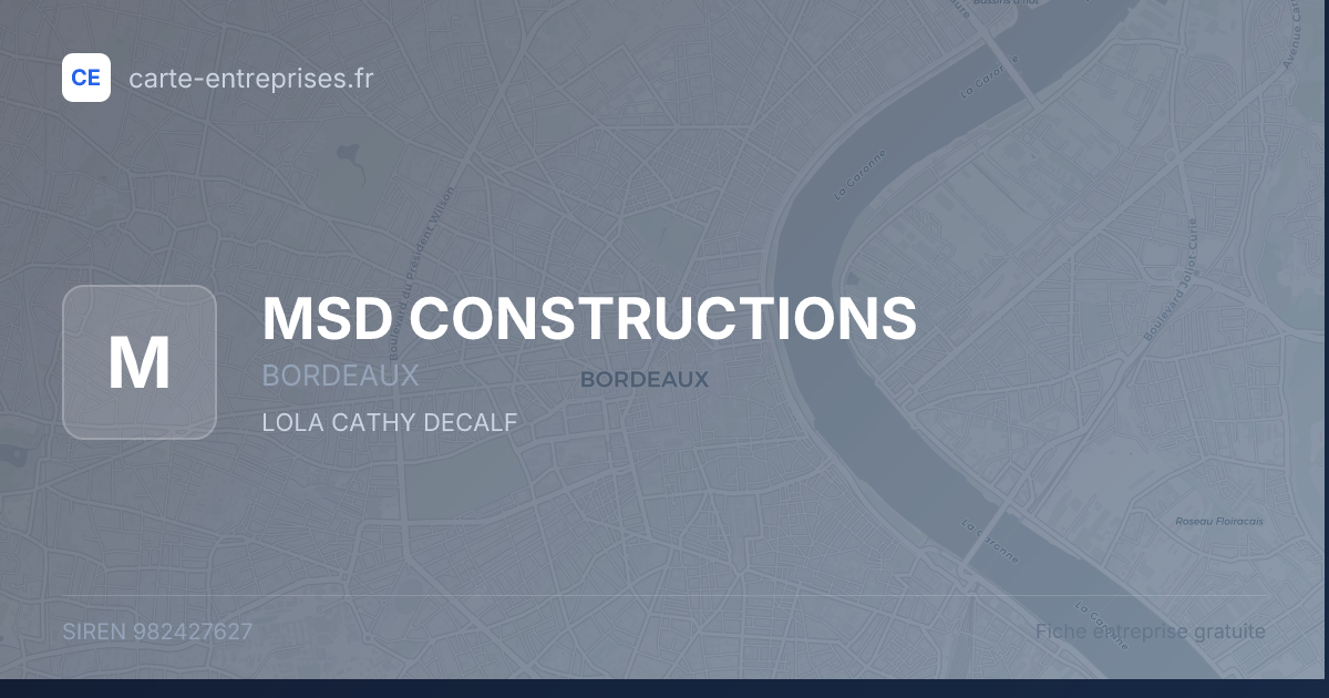 MSD CONSTRUCTIONS — 982427627 — fiche entreprise
