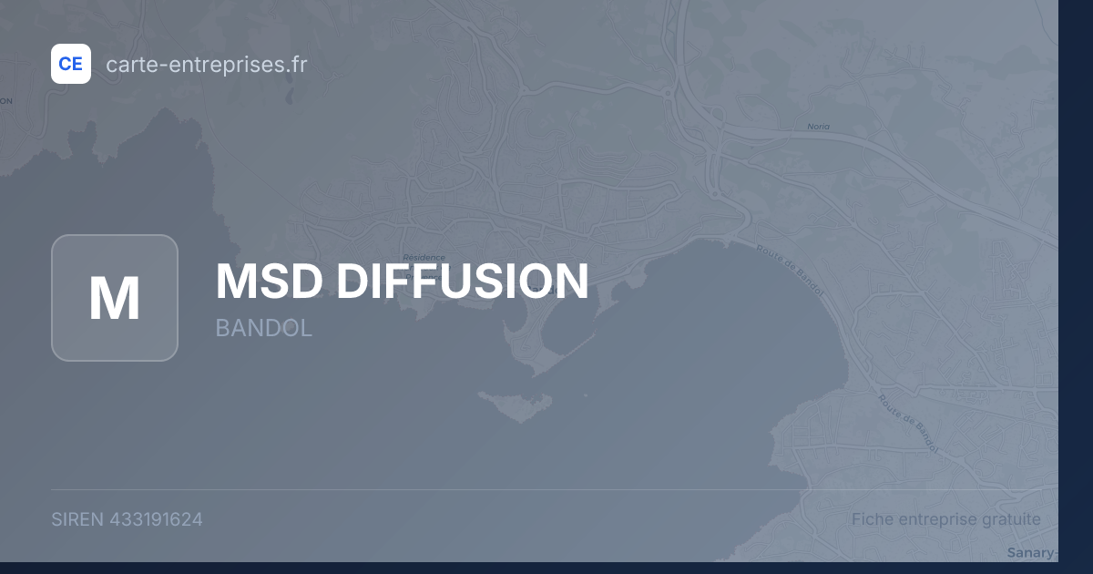 MSD DIFFUSION — 433191624 — fiche entreprise