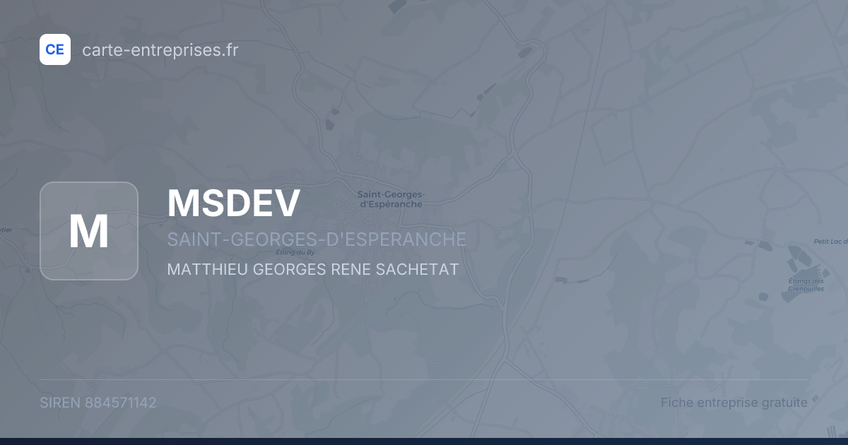 MSDEV — 884571142 — fiche entreprise
