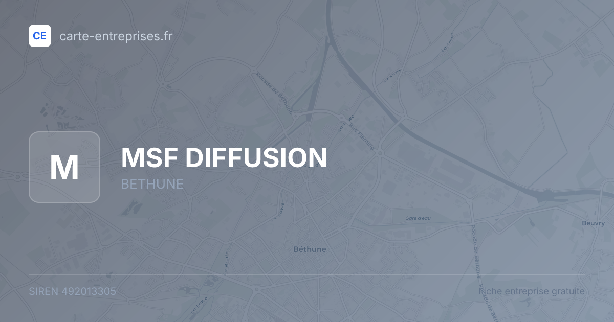 MSF DIFFUSION — 492013305 — fiche entreprise