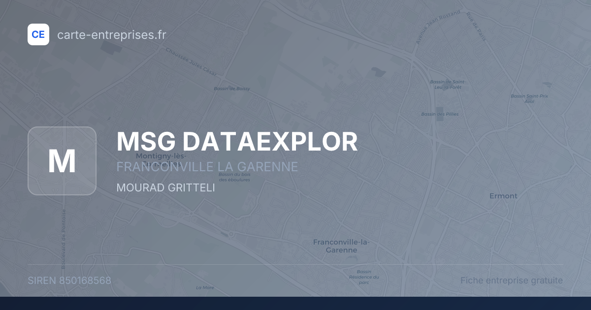 MSG DATAEXPLOR — 850168568 — fiche entreprise