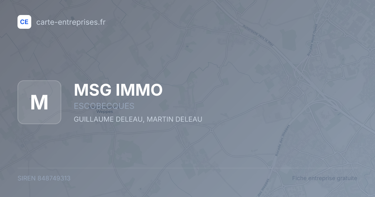 MSG IMMO — 848749313 — fiche entreprise
