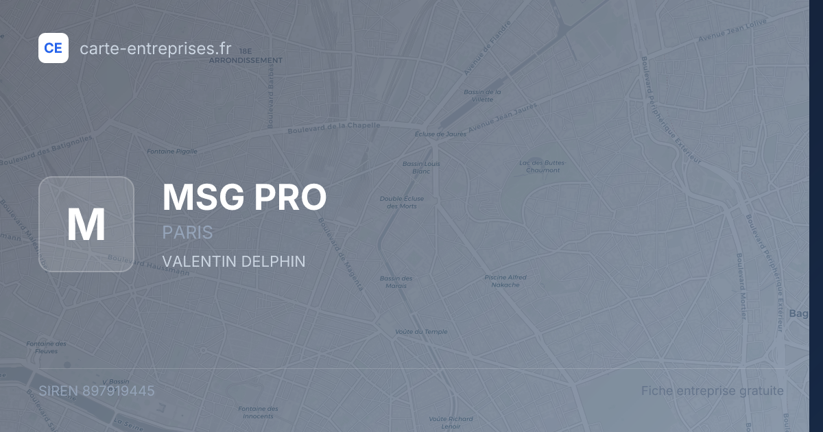 MSG PRO — 897919445 — fiche entreprise
