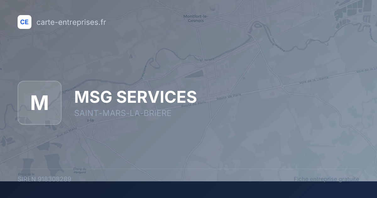 MSG SERVICES — 918308289 — fiche entreprise