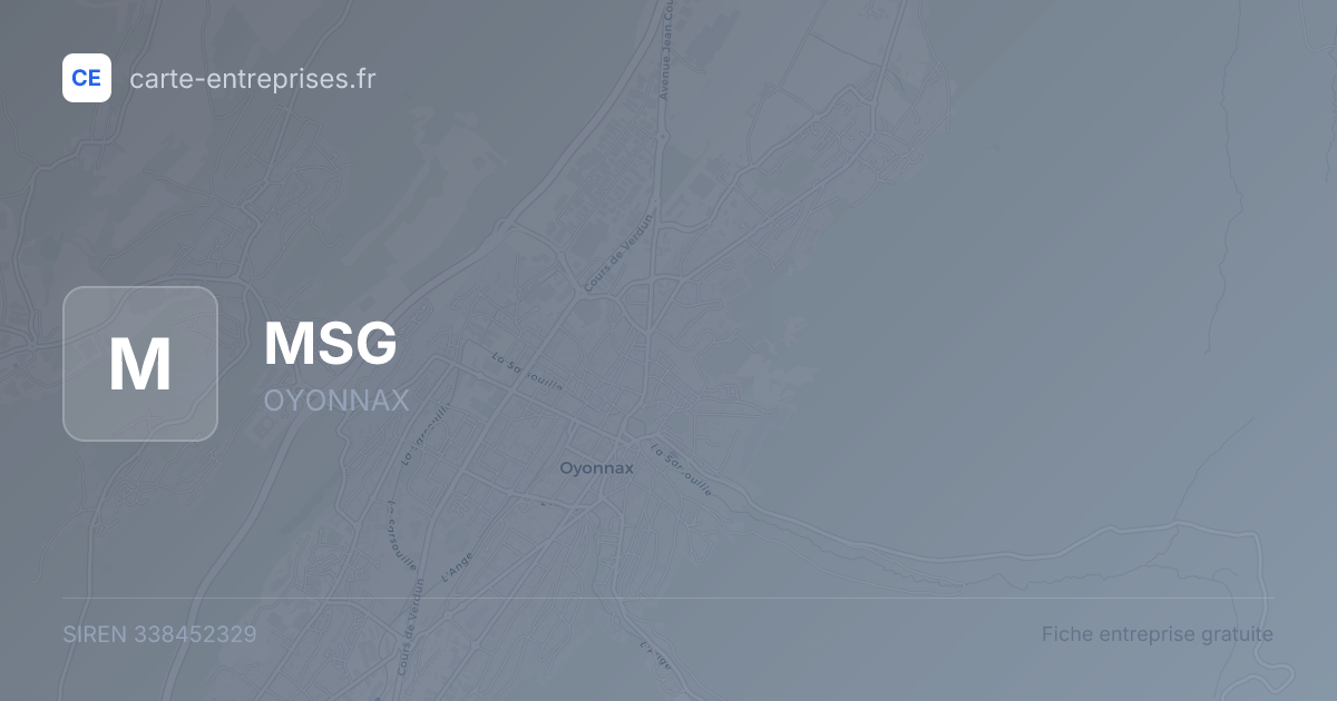 MSG — 338452329 — fiche entreprise
