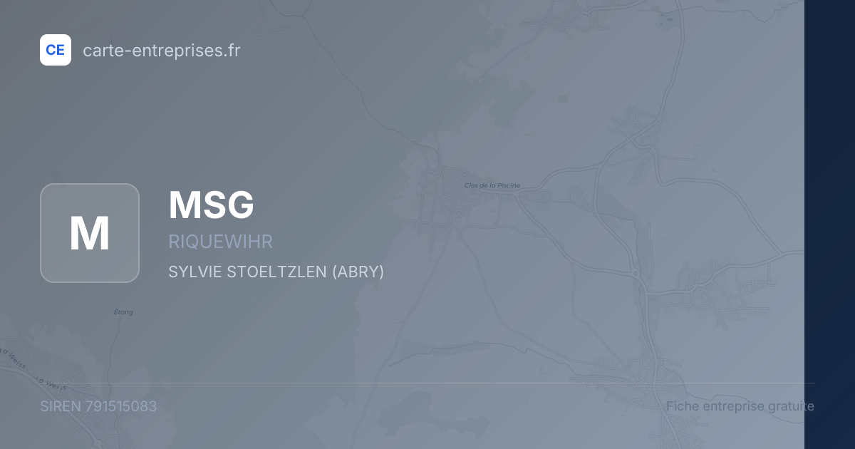 MSG — 791515083 — fiche entreprise