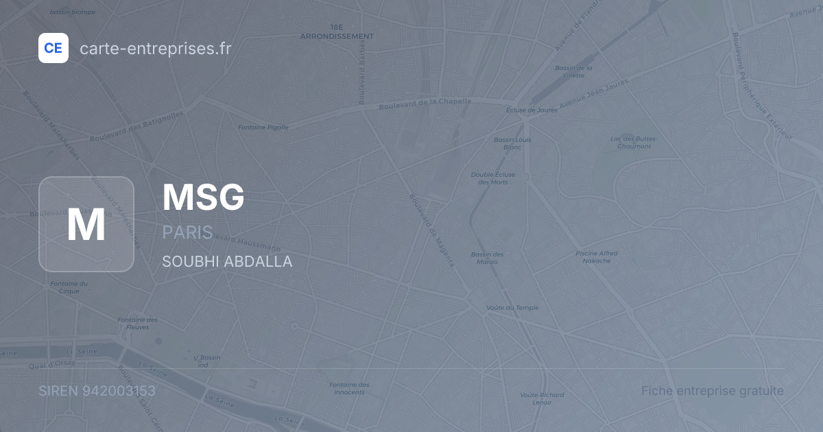MSG — 942003153 — fiche entreprise