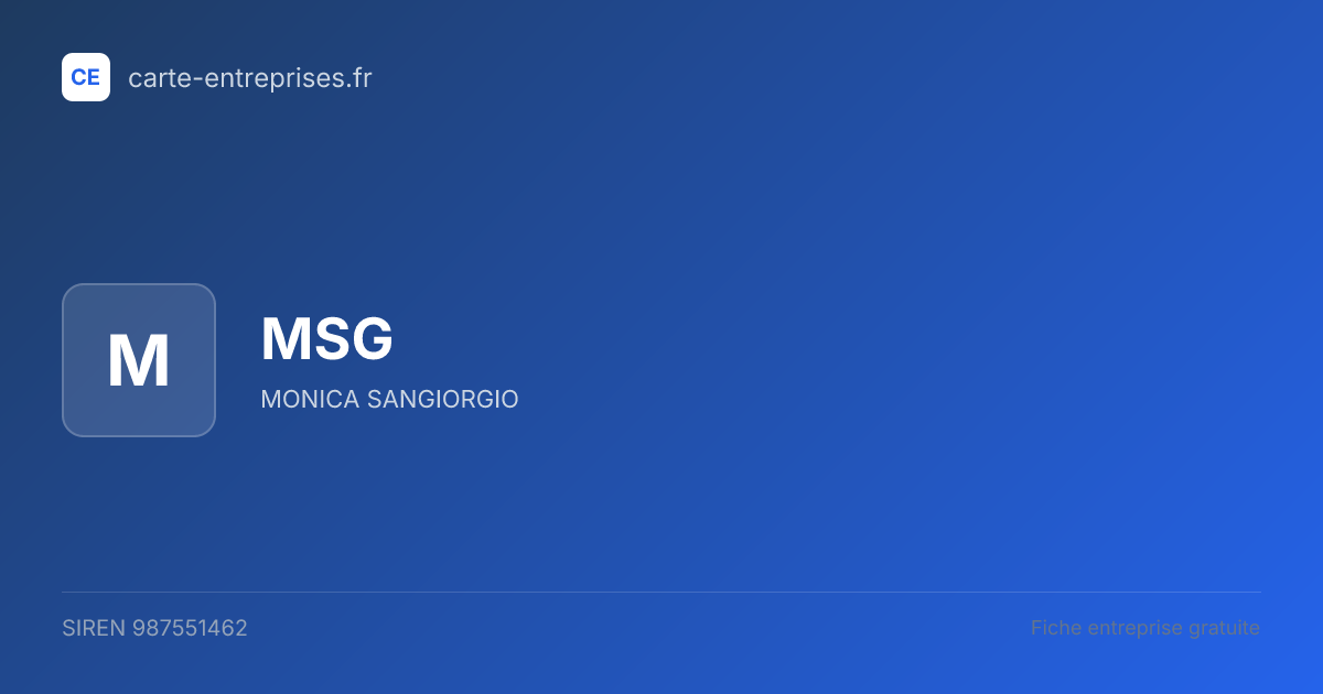 MSG — 987551462 — fiche entreprise