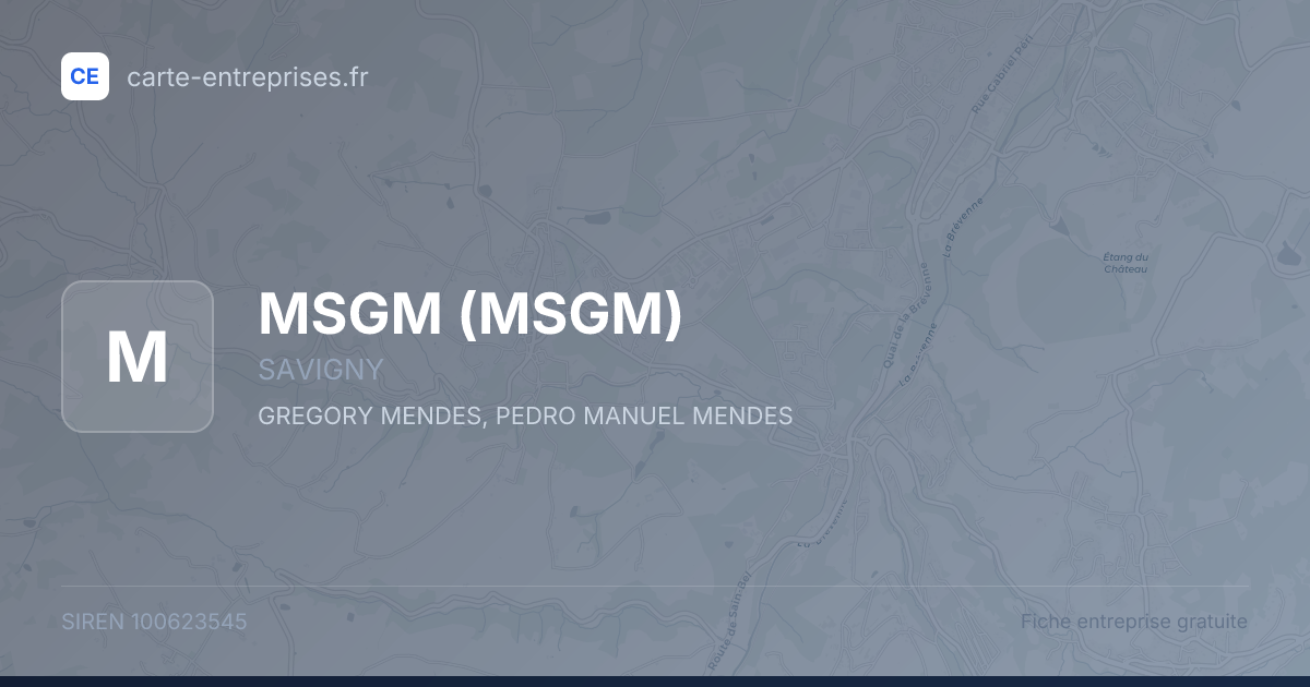 MSGM — 100623545 — fiche entreprise