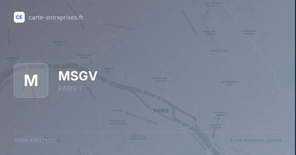 MSGV — 420374233 — fiche entreprise