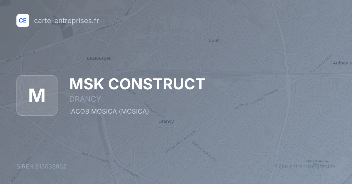 MSK CONSTRUCT — 913633962 — fiche entreprise