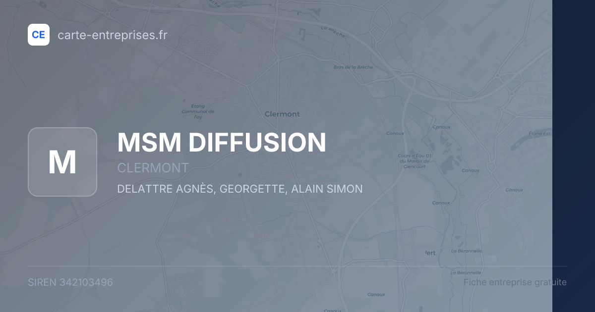 MSM DIFFUSION — 342103496 — fiche entreprise