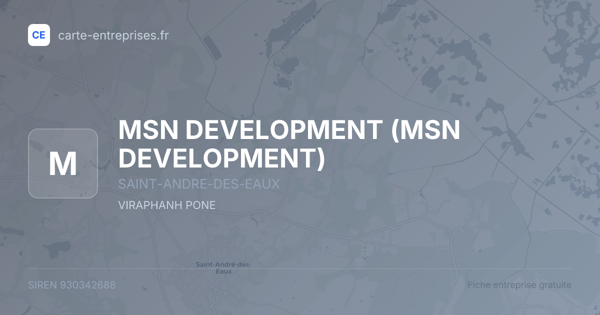 MSN DEVELOPMENT — 930342688 — fiche entreprise