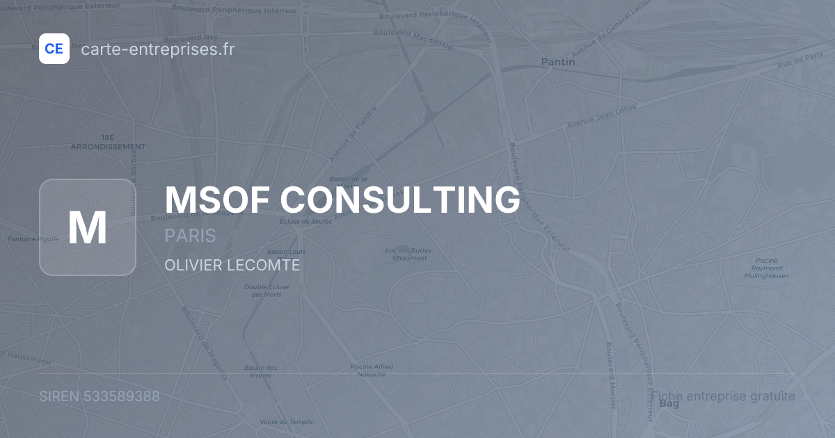 MSOF CONSULTING — 533589388 — fiche entreprise