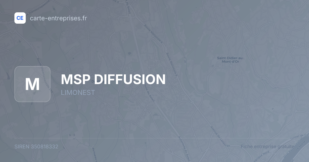 MSP DIFFUSION — 350818332 — fiche entreprise