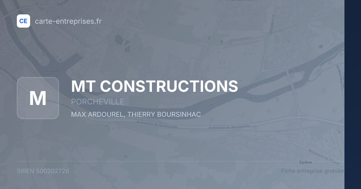 MT CONSTRUCTIONS — 500202726 — fiche entreprise