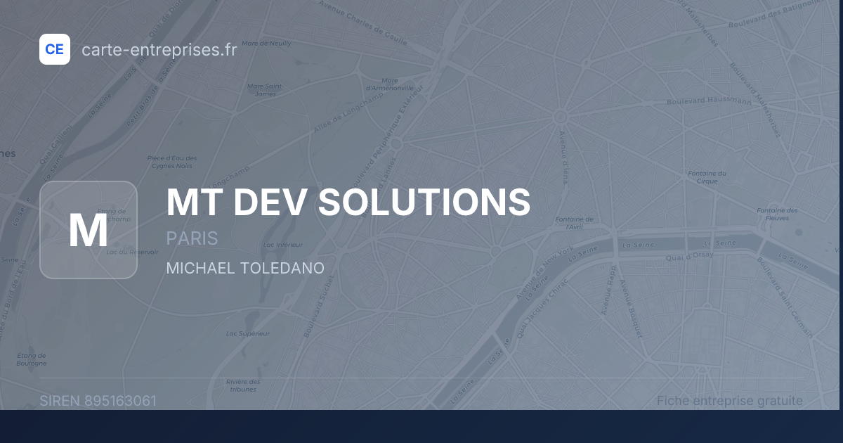 MT DEV SOLUTIONS — 895163061 — fiche entreprise