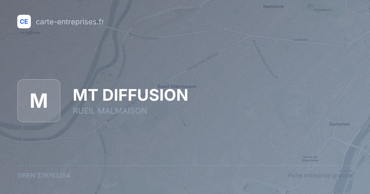 MT DIFFUSION — 378753354 — fiche entreprise