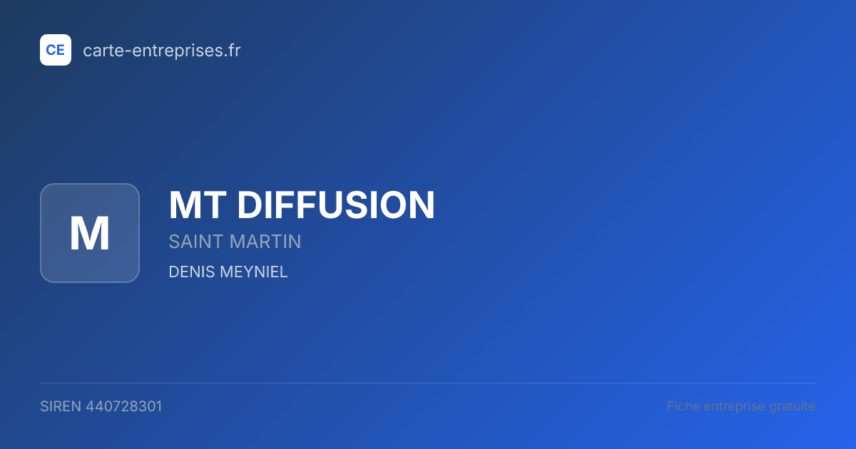 MT DIFFUSION — 440728301 — fiche entreprise