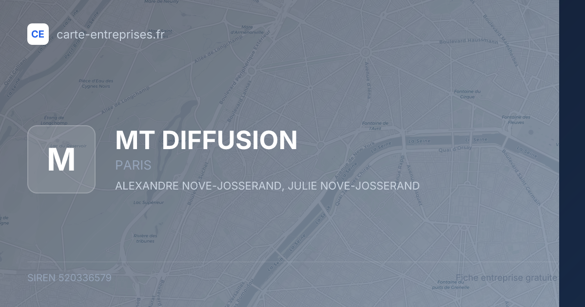MT DIFFUSION — 520336579 — fiche entreprise