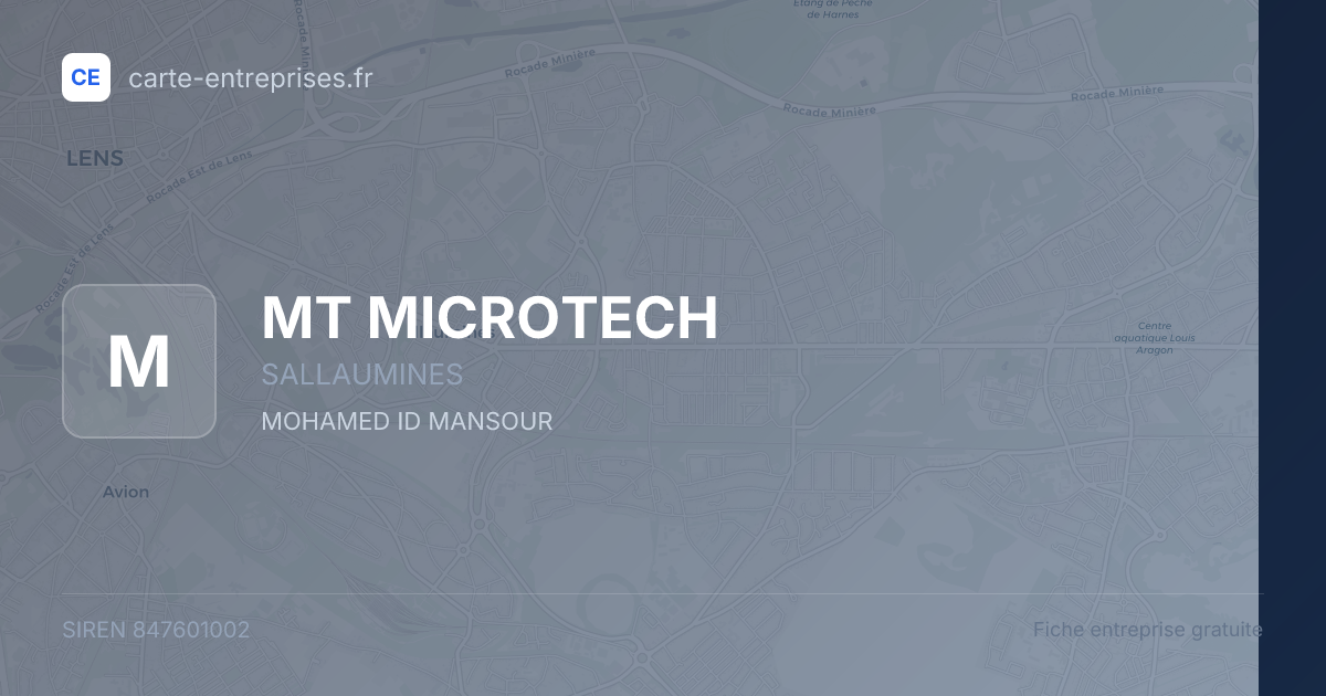 MT MICROTECH — 847601002 — fiche entreprise