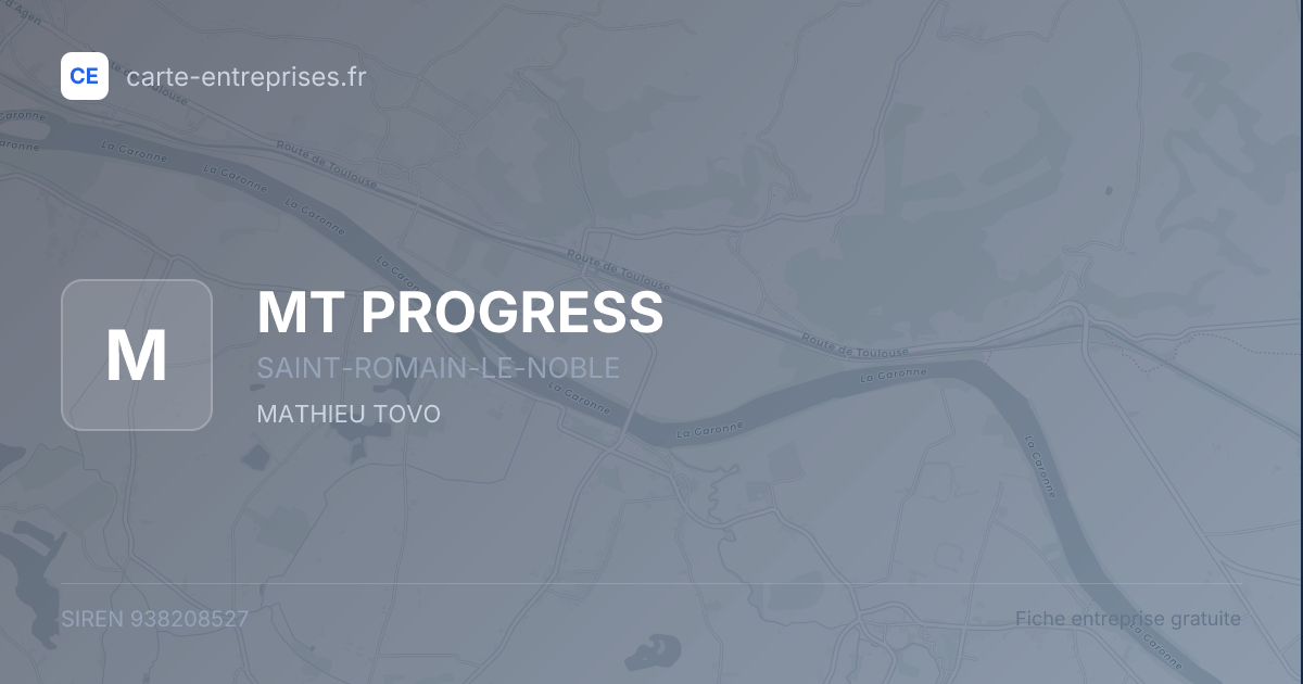 MT PROGRESS — 938208527 — fiche entreprise