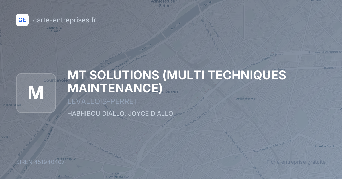 MT SOLUTIONS (MULTI TECHNIQUES MAINTENANCE) — 451940407 — fiche entreprise