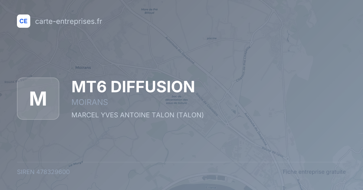 MT6 DIFFUSION — 478329600 — fiche entreprise